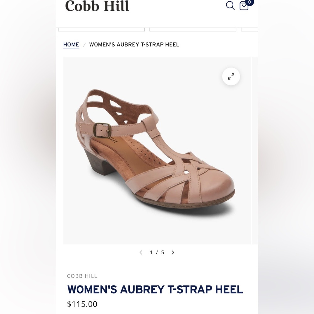 Cobb Hill by New Balance Women's Aubrey T-Strap Heel in Blush